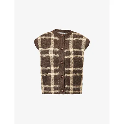 4th & Reckless Womens Ashley Check Knitted Vest Multi