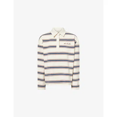 4th & Reckless Womens Multi Astra Striped Stretch-cotton Rugby Top In White