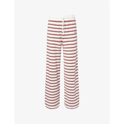 4th & Reckless Womens  Azure Striped Cotton Trousers In Multi