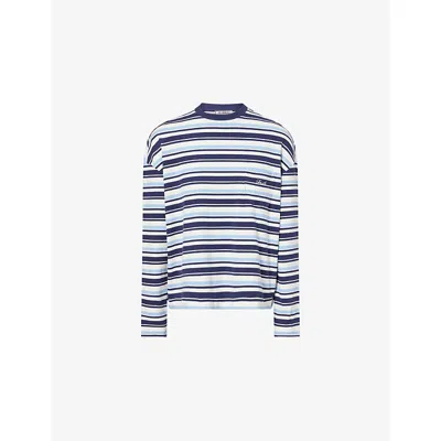 4th & Reckless Womens Multi Coral Striped Stretch-cotton T-shirt