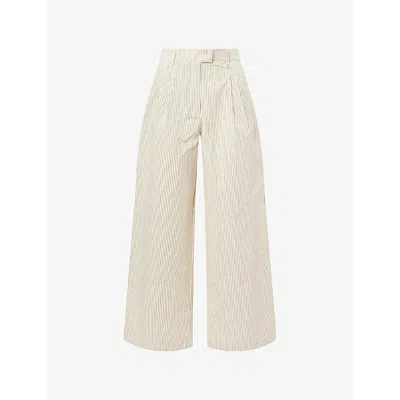 4th & Reckless Womens Multi Elina Striped Wide-leg Cotton Trousers