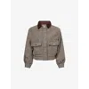 4th & Reckless Womens Multi Ingrid Cropped Knitted Jacket In Gray