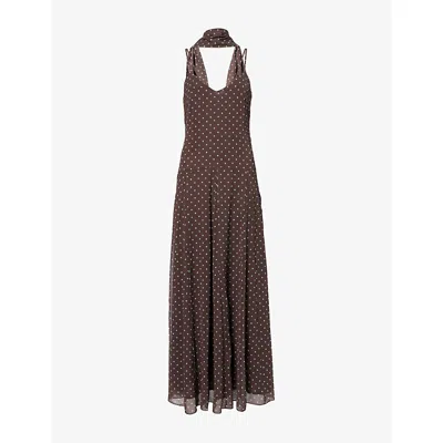 4th & Reckless Womens Multi Kathani Polka-dot Woven Maxi Dress In Brown