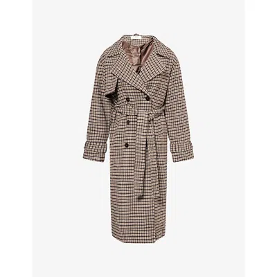 4th & Reckless Womens Multi Tabi Belted Woven Trench Coat