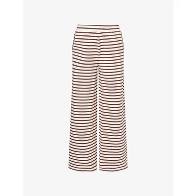 4th & Reckless Womens Muti Liorra Striped-print Stretch-cotton Trousers In Multi