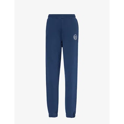 4th & Reckless Apollo Tapered-leg Mid-rise Cotton-jersey Jogging Bottoms In Navy