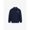 4th & Reckless Womens Navy Clover Logo-embroidered Cotton-jersey Polo Sweatshirt