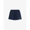 4th & Reckless Womens Clover Logo-embroidery Cotton-jersey Shorts Navy In Black