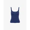 4th & Reckless Womens Navy Dua Shoulder-straps Stretch-woven Vest In Blue