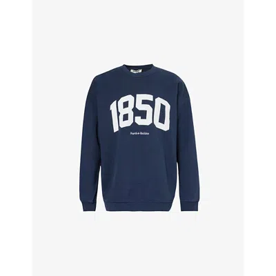 4th & Reckless Womens Navy Harley Round-neck Cotton-jersey Sweatshirt