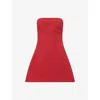 4th & Reckless Womens Red Athena Strapless Cotton-poplin Mini Dress
