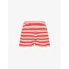 4th & Reckless Womens Red Stripe Antonia Stripe Cotton-blend Knitted Shorts In Multi