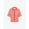 4th & Reckless Womens Antonia Stripe Cotton-blend Knitted Top Red Stripe In Multi