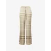 4th & Reckless Womens Sage Print Amira Geometric-print Straight-leg Woven Trousers In Sage Print