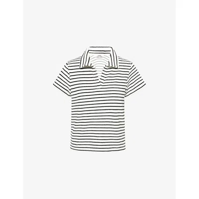 4th & Reckless Womens Zita Towelling Short-sleeve Woven Polo Shirt Stripe