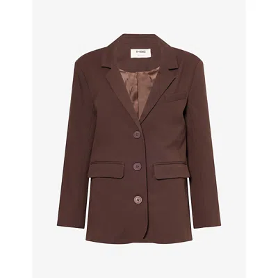 4th & Reckless Womens Tamile Tailored Woven Blazer Choc In Brown