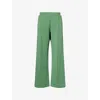 4th & Reckless Womens Fergie Logo-embroidered Cotton-jersey Jogging Bottoms Washed Green
