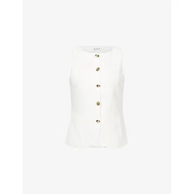 4th & Reckless Womens Chai Sleeveless Cotton-poplin Top White