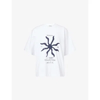 4th & Reckless Womens Chiara Relaxed-fit Cotton-jersey T-shirt White