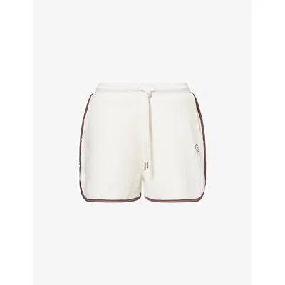 4th & Reckless Womens Whte Eleni Brand-embroidered Cotton Shorts In White
