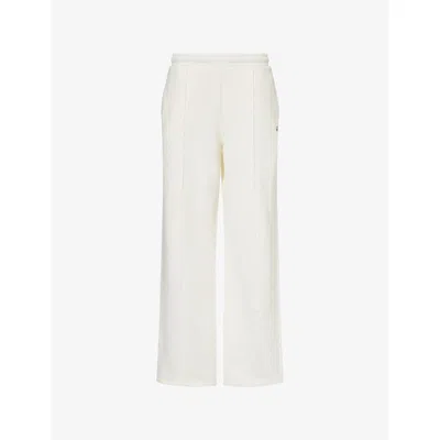 4th & Reckless Womens Whte Fergie Logo-embroidered Cotton Jogging Bottoms Xs In Neutral