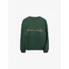 4th & Reckless Womens Green Windsor Brand-embroidery Cotton-jersey Sweatshirt In Green