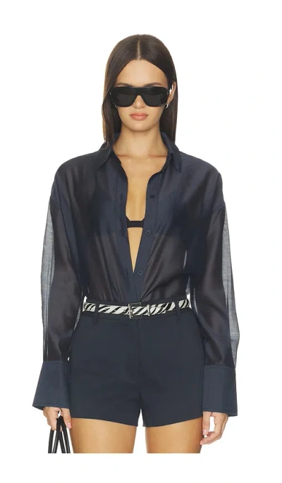 4th & Reckless X Revolve Gracey Sheer Shirt In Blue