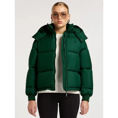4th Arq Hudson Long Sleeve Hooded Puffer Coat In Green