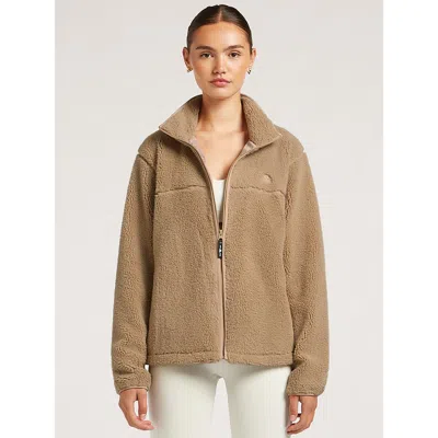 4th Arq Jude Long Sleeve Collared Fleece Jacket In Brown