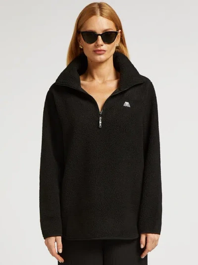 4th Arq Lennox Half-zip Long Sleeve Sweatshirt In Black