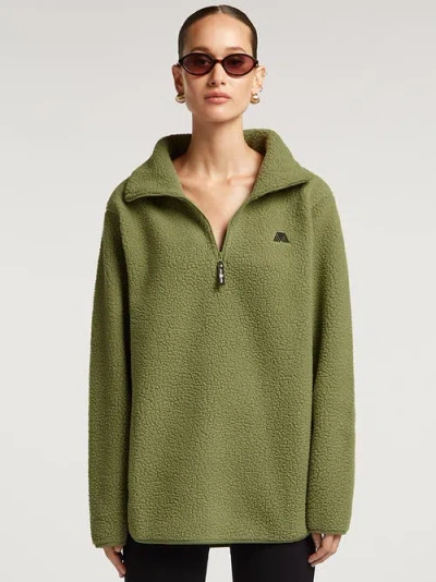 4th Arq Lennox Half-zip Long Sleeve Sweatshirt In Green