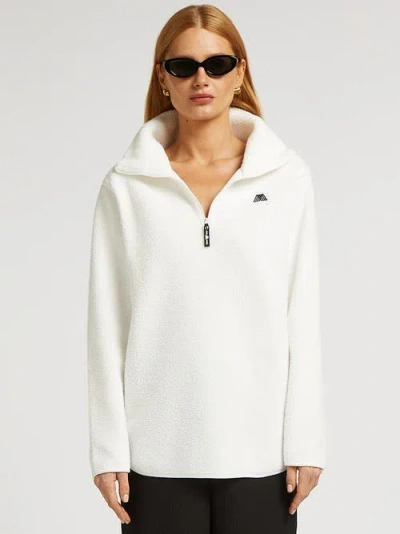 4th Arq Lennox Half-zip Long Sleeve Sweatshirt In White