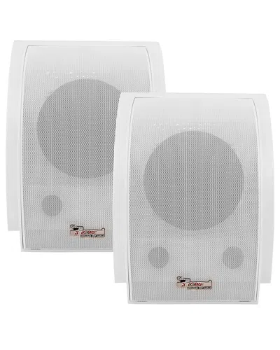 5 Core 100w 2pc Outdoor Wall Speaker Pair In White