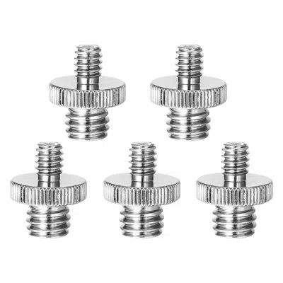 5 Core 1/4 Male To 3/8 Inch Male Threaded Camera Tripod Screw Adapter Mount In Silver