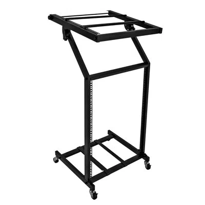 5 Core 16u Professional Audio Rack Mount Dj Mixer Stand Studio Adjustable Table Cart With Wheels In Black
