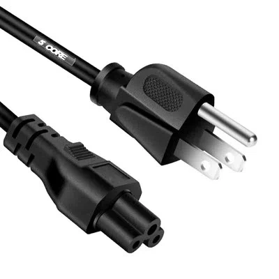 5 Core 3 Prong Extension Power Cord 6 Feet Non-polarized Heavy Duty Plug Extender Pl 1001