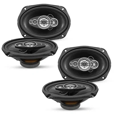 5 Core 5core 6x9 Car Speaker 800w  4pcs 4ohm 4 Way Coaxial Speaker Audio W Super Tweeter Universal Fit In Black