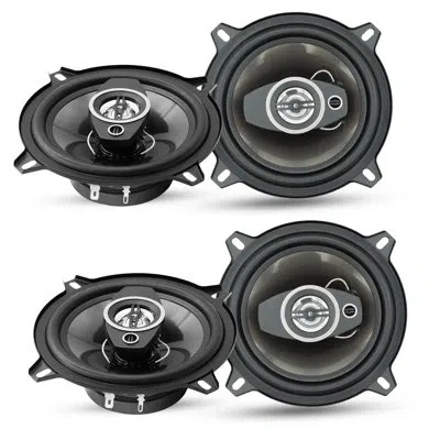 5 Core 5core Coaxial Car Door Speakers 5” 4pcs 350w 4ohm 2 Way Component Subwoofer Audio W Super Tweeter In Black