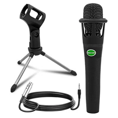 5 Core 5core Microphone Pro Dynamic Mic Xlr Audio Cardiod Vocal Karaoke W/ Tripod Stand