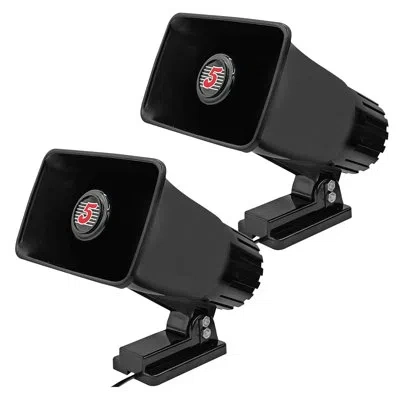 5 Core 5core Pa Horn Speaker 2pc 6x4" 50w Bull Horn Audio System In Black