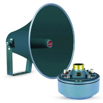 5 Core 5core Pa Horn Speaker Set 2" Compression Driver 600w 16 Ohm Weatherproof Aluminum Body 18 Tpi Thread In Blue