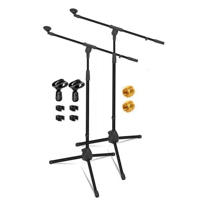 5 Core 5core Tripod Mic Stand 2pcs Adjustable Holder Floor Microphone Boom Arm In Dark Blue