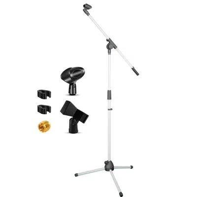 5 Core 5core Tripod Mic Stand Adjustable Holder Floor Microphone Boom Arm In White
