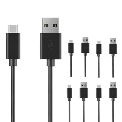 5 Core 5core Usb To Usb C Cable 5pcs 65w Fast Charging W Data Transfer Durable Black Type C Cords