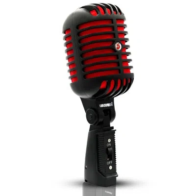 5 Core 5core Vintage Microphone Classic Dynamic Professional Xlr Studio Retro Style Mic In Red