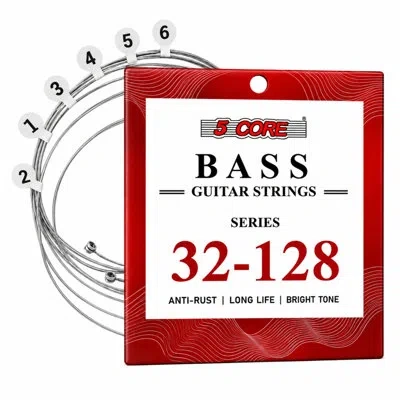 5 Core Bass Guitar Strings Brass Phosphor Bronze Extra Light Gauge Bright Tone 6 String Set In Multi