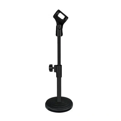 5 Core Desk Microphone Stand Round Base Height Adjustable Desktop Mic Stand W Universal Mic Clip In Black