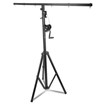 5 Core Dj Light Stand Heavy Duty Crank-up Adjustable Tripod For Stage & Floor, 39-100 Inch T-bar Mount In Black