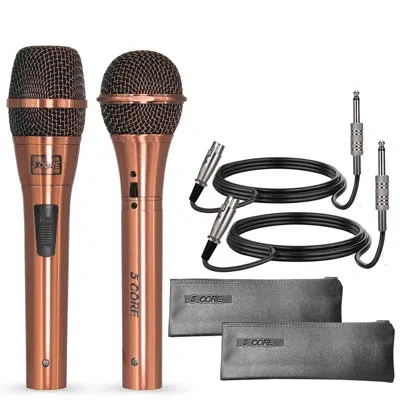 5 Core Dynamic Microphone Handheld Cardioid Pair Xlr Wired Professional Couple Mic For Duet Karaoke In Black