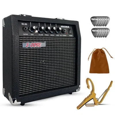 5 Core Guitar Amp 20w Electric Portable Mini Amplifier W Built In 6.5" Speaker Aux Headphone Jack